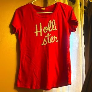 Women’s Hollister Red & White shirt‎ size medium